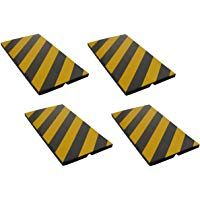 FCP4425BYx4 Protector de esquina adhesivo, fabricados en espuma goma, para la protecci&oacute;n de las columnas de garaje y aparcamientos, dimensiones 44x25x2 cm, color negro/amarillo (4 piezas)