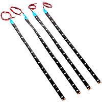 Neuftech 4 X 30cm 15 LED 12V Tira luces flexible impermeable para coche, Decoraci&oacute;n de interior y exterior,rojo