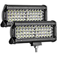 LTPAG 2pcs Focos LED Tractor, 7" 144W 28800LM Faros Trabajo LED 12V-24V Barra LED IP68 Impermeable Luz de Niebla para Coche,SUV, UTV, ATV, Off-road,Cami&oacute;n,Moto,Barco - Garant&iacute;a de 2 a&ntilde;os