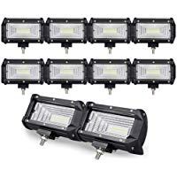 10PCS 5 inch 72W Doble fila10D LED luz de trabajo Barra Flood Beam DC 12V-24V veh&iacute;culos todoterreno 4x4 Atvs Utvs Cami&oacute;n Barco