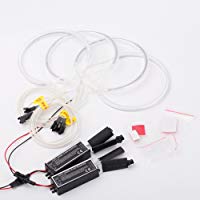KKmoon 4Pcs Ojos de Angel Delanteros 131MM+146MM 6000K CCFL Luces LED Blanco de Halo Anillos