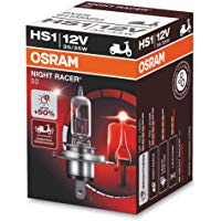 Osram 64185NR5 Night Racer 50 HS1 L&aacute;mpara Hal&oacute;gena para Faro de Motos, 50% m&aacute;s Luz, 12V, 35/35W, Casquillo PX43T, Embalaje Estuche Individual