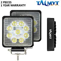27W LED luces de trabajo 12V-24V focos de led 6500K luces de conducci&oacute;n luz de niebla Off Road conducci&oacute;n de luz LED (27W 2PCS)