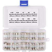 100pcs Fusible Cristal 0.2A 0.5A 1A 2A 5A 8A 10A 15A 20A 30A Fusible de tubo de vidrio de r&aacute;pido soplo for Auto Car Coche Truck SUV Automotive Replacement Fuses with Puller Extraction Tool Kit