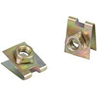sourcing map 60Pcs Metal Tono Bronce Tipo U Clip de Sujeci&oacute;n Retenci&oacute;n Alfombra Guardabarros de Coche