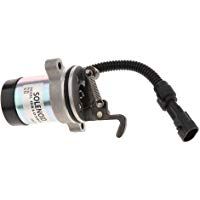 KESOTO V&aacute;lvula Solenoide El&eacute;ctrica de 12 V para Deutz F4L F4M 1011 2011 - Estilo 2 Plata