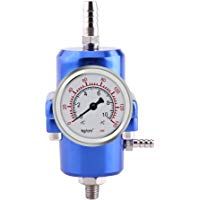 qiilu aleaci&oacute;n de aluminio universal FPR manguera de combustible Regulador de presi&oacute;n con man&oacute;metro 0&nbsp;&ndash;&nbsp;140psi ajustable