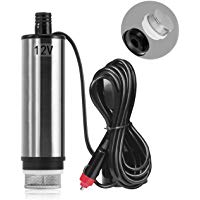 Favoto Bomba de Agua y Aceite 12V Bomba Sumergible de Acero Inoxidable Bomba de Combustible Diesel 12V Transferencia de L&iacute;quido Di&aacute;metro 51mm L&iacute;nea 4m con Enchufe de Cigarrillo para Coche