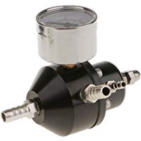 Regulador de Presi&Atilde;&sup3;n de Combustible Ajustable 140psi Medidor para 7452 Negro - negro