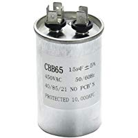 LaDicha 15-50uF Condensador del Motor Condensador de Arranque del Compresor del Aire Acondicionado CBB65 450VAC