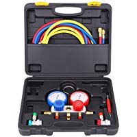 Ambienceo Kit de refrigeraci&oacute;n automotriz de calibrador de m&uacute;ltiple de aire / acondicionado de aire acondicionado R134a R22 R410a R404a