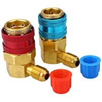 Sedeta 2pcs R134A coche Automotive Aire Acondicionado Autom&aacute;tico QC15 r&aacute;pido de lat&oacute;n adaptadores de conector