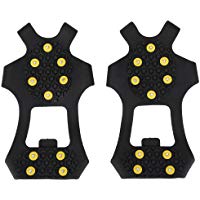 Dilwe Clavos y Tacos Crampones Pinzas de Hielo de 10 Puntas con Correas de Goma para Deportes Aire Libre Monta&ntilde;ismo Caminar Jogging