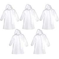 ATPWONZ 5&nbsp;Desechables Emergencia Impermeable Chubasquero Lluvia Poncho con Capucha Lluvia Abrigos para Actividades en Exteriores