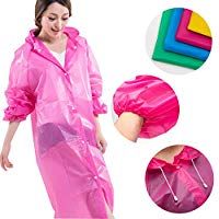 Chubasquero 3&nbsp;pcs desechables de emergencia Poncho de lluvia con capucha y mangas en 3&nbsp;colores diferentes