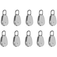 Gazechimp 10 piezas Gancho de Acero Inoxidable de 1 Rueda Polea de Bloqueo de Cuerda Giratoria Sheave Eye