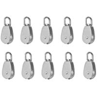 Backbayia 10 Piezas Acero Inoxidable Bloque de Polea Gancho Rueda de Cuerda
