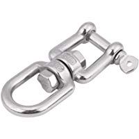 KIMISS Enganches resistente de r&aacute;pido del anillo giratorio del 304 Acero inoxidable, Dispositivo de grillete rodante(6mm)