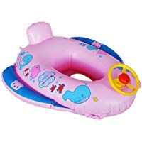 cadillaps asiento flotador para beb&eacute; 1&nbsp;&ndash;&nbsp;3&nbsp;a&ntilde;os en forma de coche de polic&iacute;a y delf&iacute;n Rosa rosa Talla:65*60cm