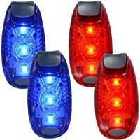 WINOMO 4pcs LED luz de Seguridad para Corredores Bicicleta Perros ni&ntilde;os Barcos Aviso Parpadeante luz estrobosc&oacute;pica de Alta Visibilidad Clip