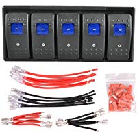 AutoEC&reg; Rocker Switch Panel Interruptor de Reinicio, Establecimiento de Balanceo 12 V 16 A ON/OFF ON / OFF para Carling, Luz de Coche / Barco Pack de 6