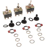 Homyl 3 Pedazos Interruptores de Palanca de 3 Posiciones 6 Terminales para Autom&oacute;viles Marinos Barco L&aacute;mparas de Chasis Luces de Niebla - Negro