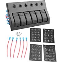 El Panel Automotriz Del Interruptor, El Panel Del Interruptor De La Cuadrilla De Dc12-24v 6 Con El Indicador Luminoso Azul Para El Infante De Marina Del Barco Del Coche