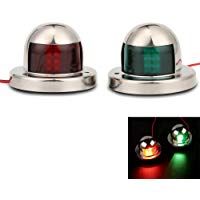 Onerbuy LED Navigation Bow Light Acero inoxidable 12V Marina Barco Yate Luz Vela L&aacute;mpara de se&ntilde;al, rojo y verde