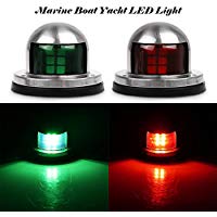 TiooDre Luces de navegaci&Acirc;&uml;n 2pcs Verde y Rojo Marina Barco yate de luz LED de 12V Arco del Acero Inoxidable