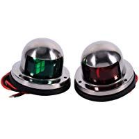 1 par de luces LED de navegaci&oacute;n para barco, 12 V, color rojo y verde, luz LED para navegar en barcos, pontones de acero inoxidable, luces de se&ntilde;al, para barcos