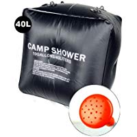 kelaina port&aacute;til bolsa de ducha de 40L calefacci&oacute;n Solar senderismo Camping campamento ducha bolsa caso (negro)