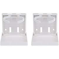 MagiDeal 2 Piezas Sostenedor Plegable de Bebida Copa para Barco Coche RV Hecho de Nylon Color Blanco