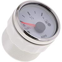Medidor de Nivel de Combustible de 52mm El&eacute;ctrico de Barco 12V con Cable Pantalla Blanco