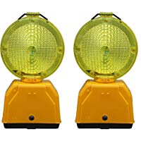 ADO Baliza de se&ntilde;alizaci&oacute;n/lampara de Destellos para la se&ntilde;alizaci&oacute;n de Obras en pl&aacute;stico PVC en Color Ambar. No Incluye baterias