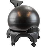 POWRX &ndash; Oficina Fitness &ndash; Silla con asiento de pelota Fitness &ndash; Ball chair con ruedas - Perfecta para ALINEAR la columna vertebral &ndash; Fit Chair Oficina y Casa