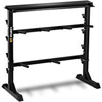 Gymrex Soporte para Pesas y Mancuernas GR-PL350 (Capacidad M&aacute;xima 350 Kg, Fabricado En Acero, Soporte para Barra De 100 cm)
