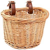 20 twenty go - Cesta o Canasta de Mimbre Retro para Bicicleta - Accesorio Patinete o Bicicleta - Hecha a Mano con Correas de Cuero - Compatible con Patinete Xiaomi