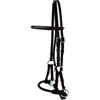 Side Pull con redondo piel nariz correa, Negro, Thor Equine