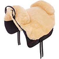 CHRIST Montura para Caballo Fellsattel IBERICA Plus Silla de Montar espa&ntilde;ola, Bareback Pad de Piel de Cordero cojinillo Integrado, Tallas Media Sangre, Pony, Shetty en Antracita, marr&oacute;n & Natural