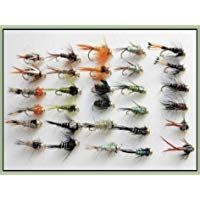 30&nbsp;GOLDHEAD Ninfa flies Hundimiento Pesca de la trucha de moscas, tama&ntilde;o de mezcla de tipo Y, 10/12