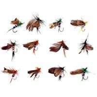 Beito 12pcs Mosca Pesca Seca Moscas Se&ntilde;uelo Ganchos Mariposa Artificial