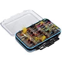 XZANTE 64 Piezas Moscas Secas Salm&oacute;n Bajo Truchas Moscas Ninfas y Moscas de Pesca con Mosca Streamer Impermeable Caja de Moscas para La Mosca de Trucha Moscas de Pesc