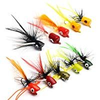 YZD Bass Popper Fly Kit de Moscas de Pesca con Mosca Seca Pesca De Bajo Panfish Popper Topwater Bait