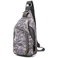 Hrph Vintage mujeres lienzo pecho paquete &eacute;tnico mensajero bolsa flor impresa solo hombro pecho bolsa