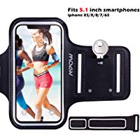 Mpow Brazalete Deportivo para Correr, Antideslizante Contra Sudor, Banda para Brazo con Bolsillito de Llaves, Cables y Tarjetas , Brazalete con Correa de Extensi&oacute;n Adecuado para iPhone XS/ X/ 8/ 7/ 6S/6 y Otros Moviles Inteligentes hasta 5.1 Pulgadas