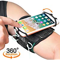 Brazalete Deportivo, Bovon Brazalete Movil S&uacute;per Transpirable para iPhone X XS Max XR 8 7 6S Plus, Galaxy Note 9 S9 Plus, Rotaci&oacute;n de 360&deg; para Tel&eacute;fono con Bolsillito de Llaves para Correr Montar