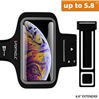 PORTHOLIC iPhone X/XS Brazalete Deportivo para Correr, Prueba de Sudor Correr Pulsera con Bocallave,Soporte de la Ranura para iPhone 6/6S/7/8,Galaxy S7/S8/S9,Huawei,Xiaomi,hasta 5.8 pulags