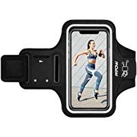 Mpow Brazalete Deportivos para Correr, contra Sudor, Brazalete de Ejercicio Ajustable con Soporte para Llaves, Cables y Tarjetas para iPhone XS/XR/X/8/8P/7, Samsung, etc