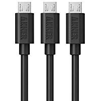 Ancla [3-Pack] Premium 0.9&nbsp;m micro usb cable alta velocidad USB 2.0&nbsp;a macho a Micro B cable de carga y sincronizaci&oacute;n para Android, Samsung, HTC, Motorola, Nokia y m&aacute;s (Negro)
