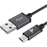 Rampow Cable Micro USB 2M Carga R&aacute;pida -Garant&iacute;a De Por Vida- 2.4A Cable USB Sincro y Carga USB Compatible con Android, Samsung Galaxy, Kindle, Sony, Nexus, Motorola y m&aacute;s - Gris Espacial